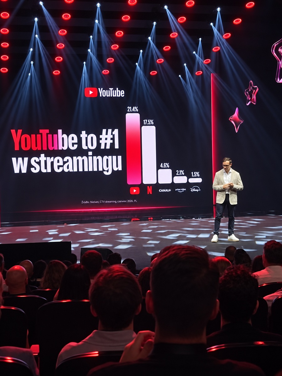 Prezentacja danych o YouTube i streamingu na ekranach telewizorów