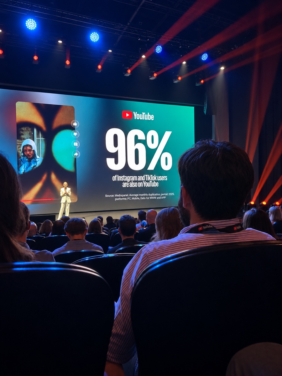 Slajd o wspólnej widowni YouTube i innych platform społecznościowych