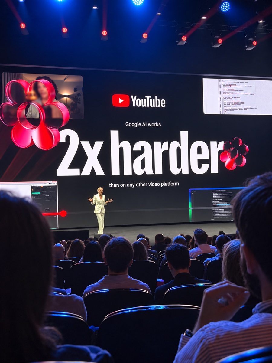 Prezentacja poświęcona Google AI podczas YouTube Unboxed